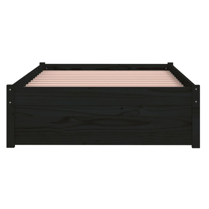 Cadru de pat single, negru, 90x190 cm, lemn masiv WALTI