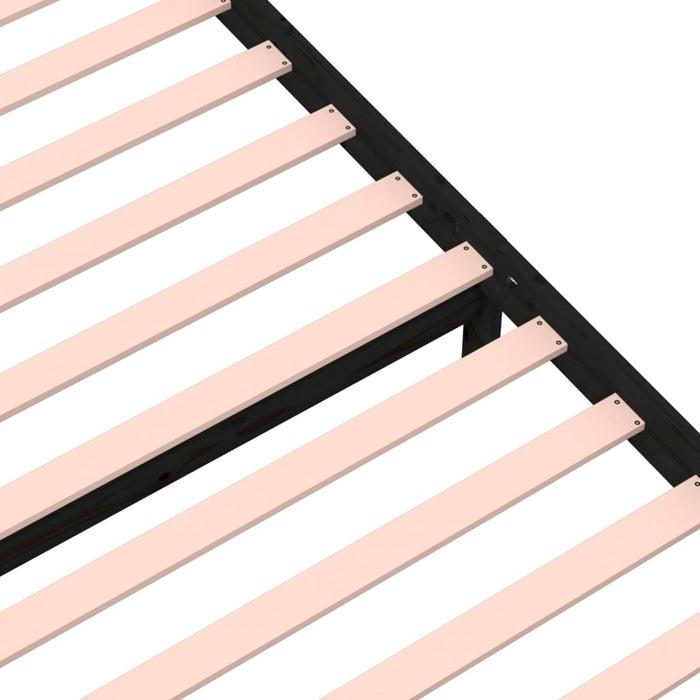 Cadru de pat single, negru, 90x190 cm, lemn masiv WALTI