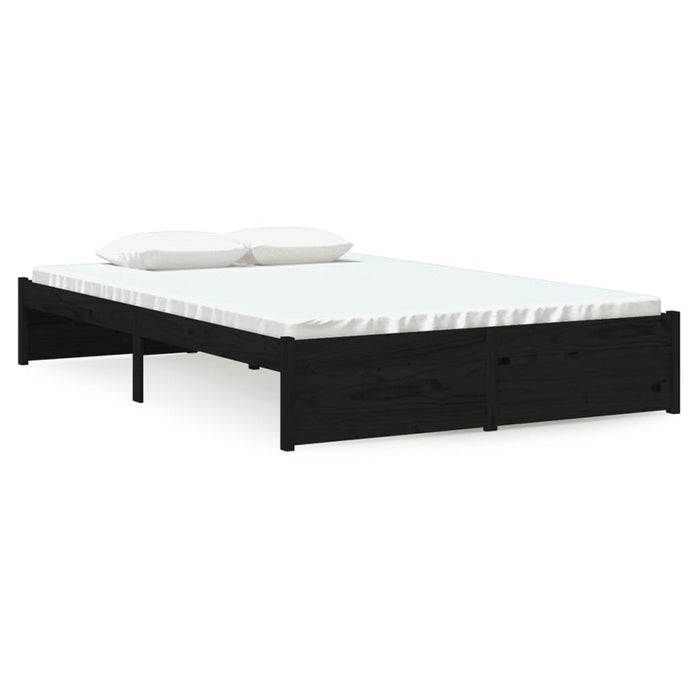 Cadru de pat mic dublu, negru, 120x190 cm, lemn masiv - WALTI WALTI