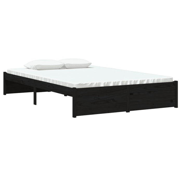 Cadru de pat mic dublu, negru, 120x190 cm, lemn masiv - WALTI WALTI