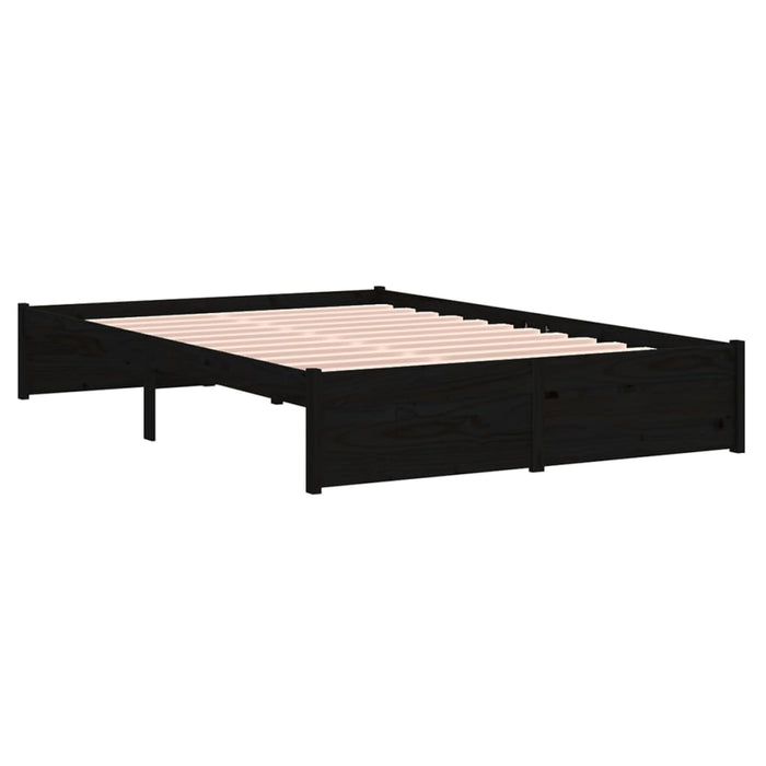 Cadru de pat mic dublu, negru, 120x190 cm, lemn masiv - WALTI WALTI