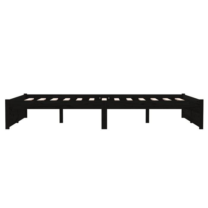Cadru de pat mic dublu, negru, 120x190 cm, lemn masiv - WALTI WALTI
