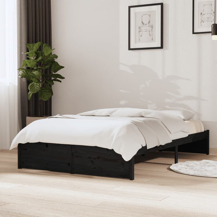 Cadru de pat mic dublu, negru, 120x190 cm, lemn masiv - WALTI WALTI