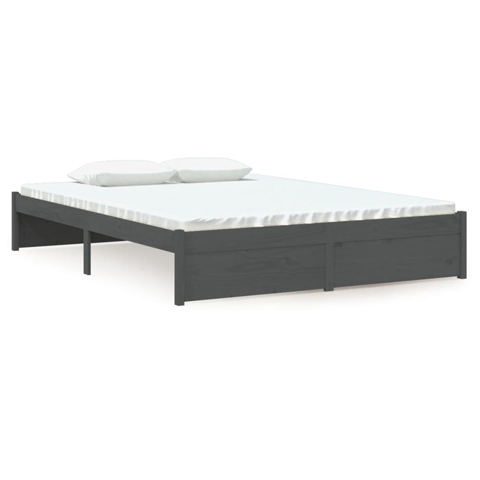 Cadru de pat dublu, gri, 135x190 cm, lemn masiv - WALTI WALTI