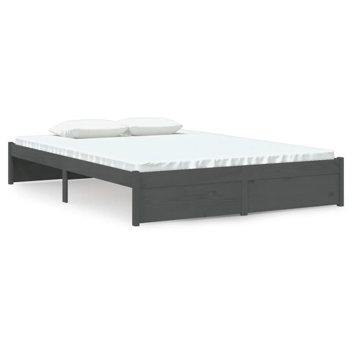 Cadru de pat, gri, 140x190 cm, lemn masiv de pin WALTI