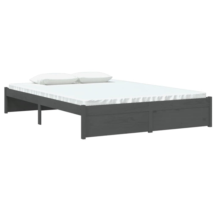 Cadru de pat, gri, 140x190 cm, lemn masiv de pin WALTI