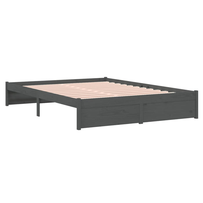 Cadru de pat, gri, 140x190 cm, lemn masiv de pin WALTI