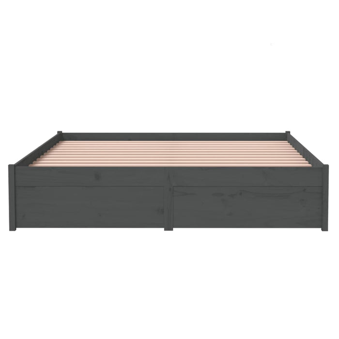 Cadru de pat, gri, 140x190 cm, lemn masiv de pin WALTI