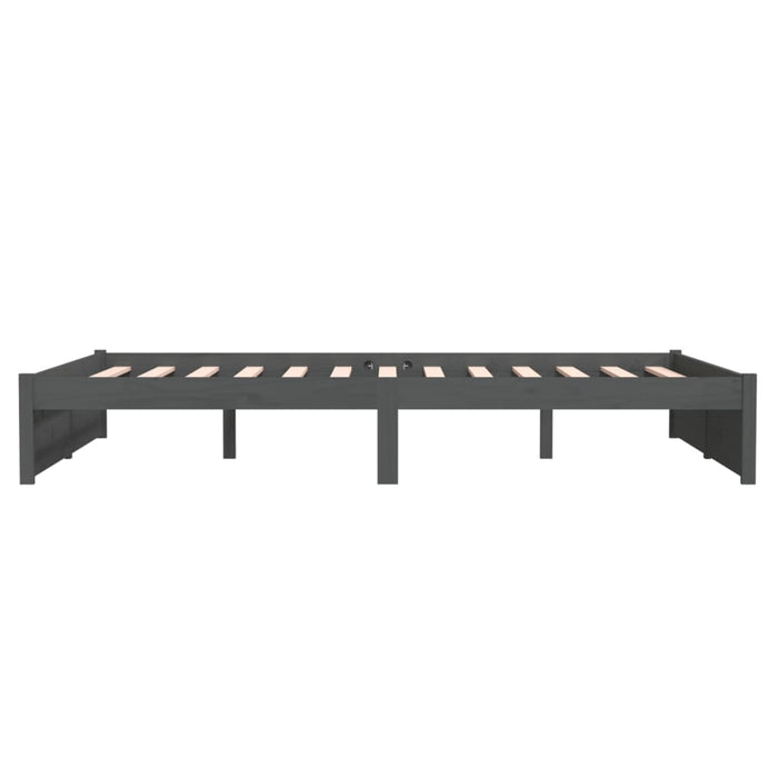 Cadru de pat, gri, 140x190 cm, lemn masiv de pin WALTI