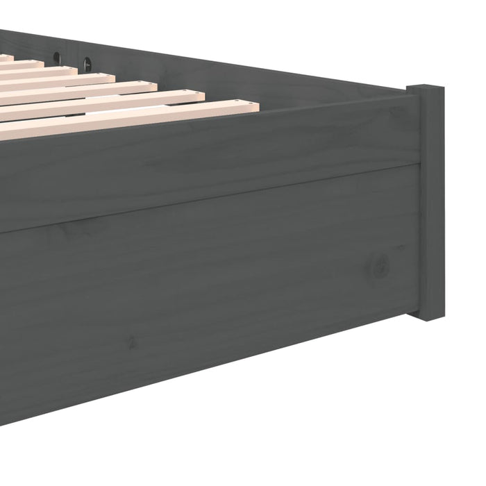 Cadru de pat, gri, 140x190 cm, lemn masiv de pin WALTI