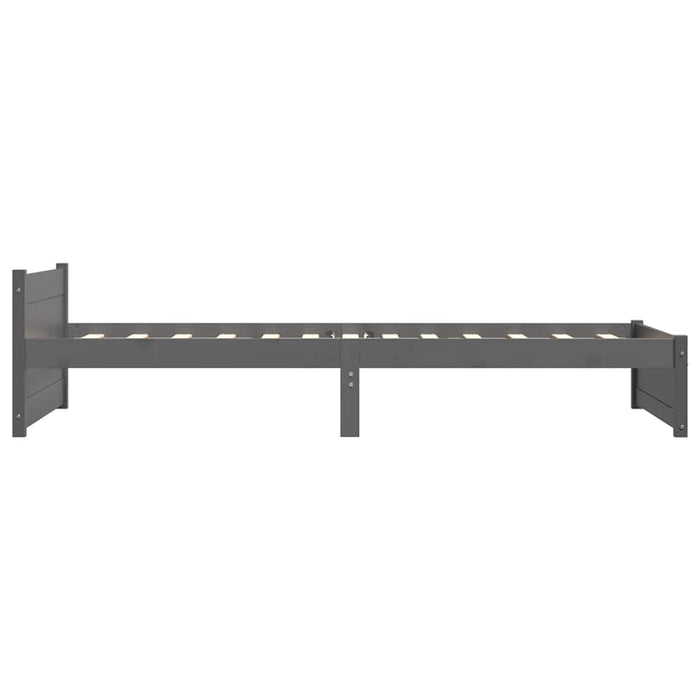 Cadru de pat mic single, gri, 75x190 cm, lemn masiv WALTI