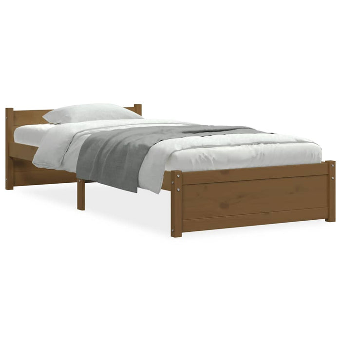 Cadru de pat mic single, maro miere, 75x190 cm, lemn masiv - WALTI WALTI