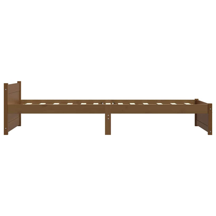 Cadru de pat mic single, maro miere, 75x190 cm, lemn masiv - WALTI WALTI