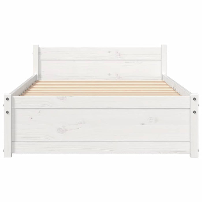 Cadru de pat single, alb, 90x190 cm, lemn masiv WALTI