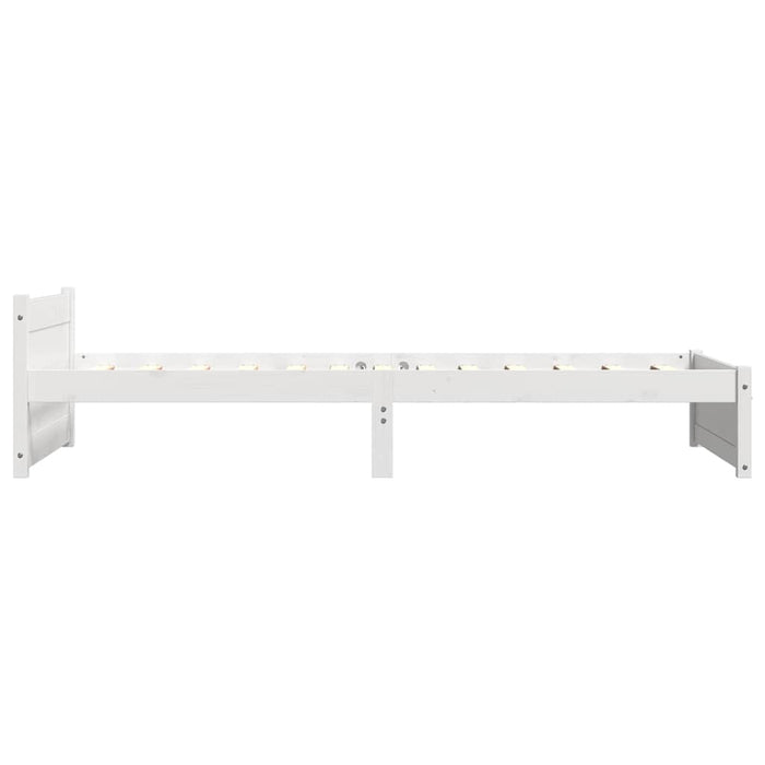 Cadru de pat single, alb, 90x190 cm, lemn masiv WALTI