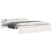 Cadru de pat, alb, 140x190 cm, lemn masiv - WALTI WALTI