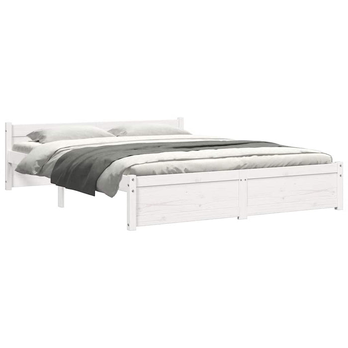 Cadru de pat King Size, alb, 150x200 cm, lemn masiv - WALTI WALTI