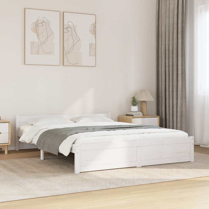 Cadru de pat, alb, 160x200 cm, lemn masiv de pin - WALTI WALTI