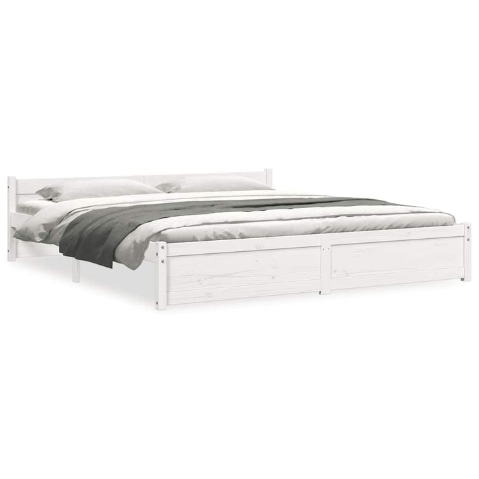Cadru de pat Super King, alb, 180x200 cm, lemn masiv - WALTI WALTI