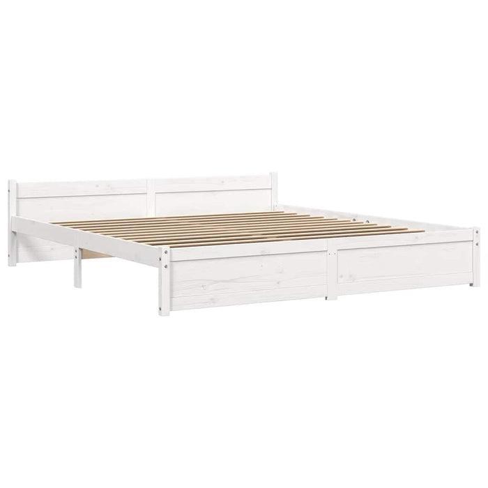 Cadru de pat Super King, alb, 180x200 cm, lemn masiv - WALTI WALTI