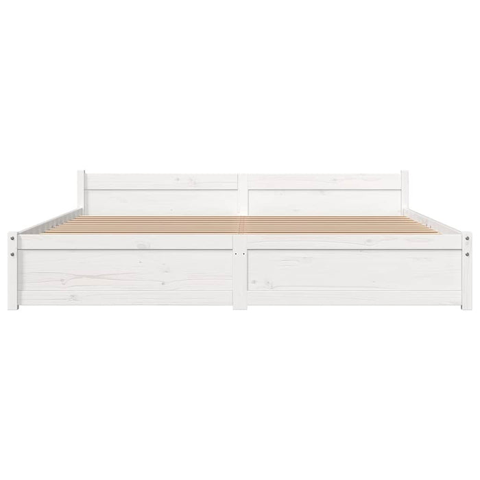 Cadru de pat Super King, alb, 180x200 cm, lemn masiv - WALTI WALTI