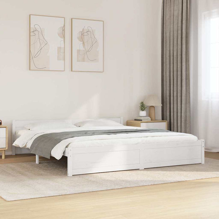 Cadru de pat Super King, alb, 180x200 cm, lemn masiv - WALTI WALTI