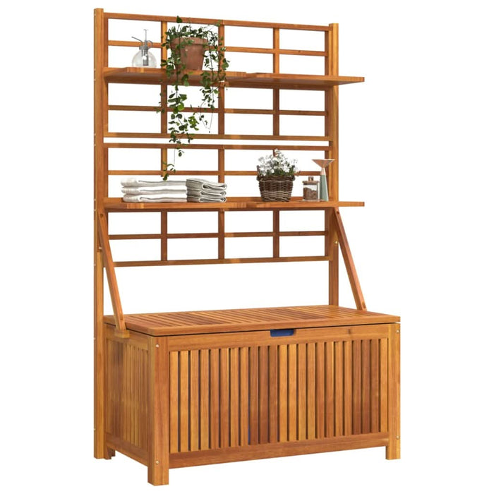 Cutie de depozitare cu spalier, 99x50x160 cm, lemn masiv acacia - WALTI WALTI
