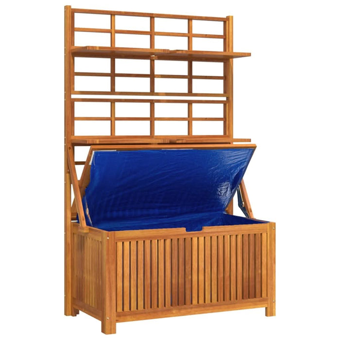 Cutie de depozitare cu spalier, 99x50x160 cm, lemn masiv acacia - WALTI WALTI