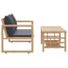 Set mobilier de grădină cu perne gri închis, 2 piese, bambus - WALTI WALTI
