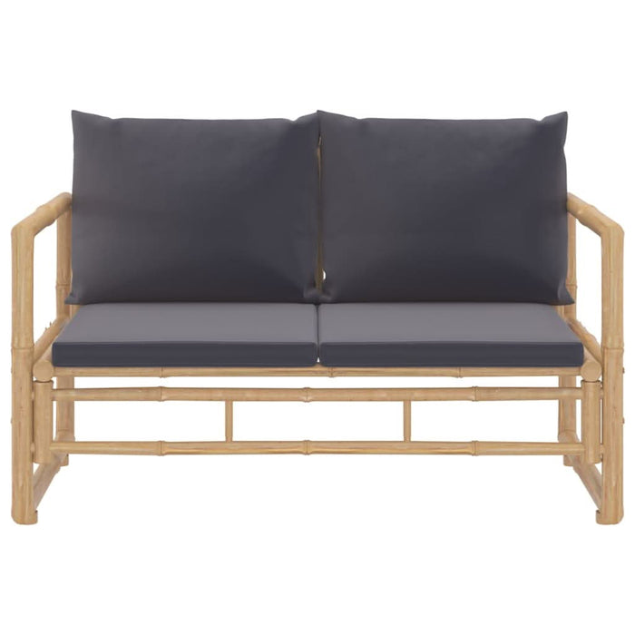 Set mobilier de grădină cu perne gri închis, 2 piese, bambus - WALTI WALTI