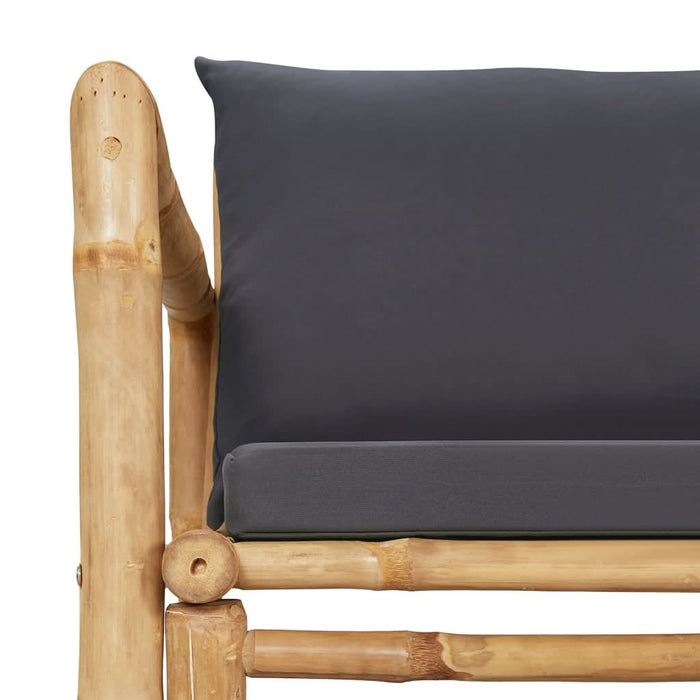 Set mobilier de grădină cu perne gri închis, 2 piese, bambus - WALTI WALTI
