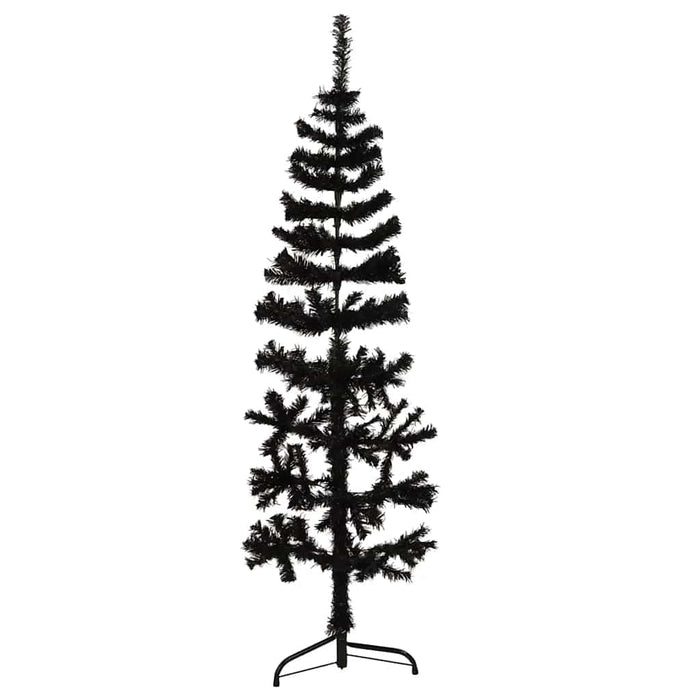 Jumătate brad de Crăciun subțire cu suport, negru, 120 cm - WALTI WALTI