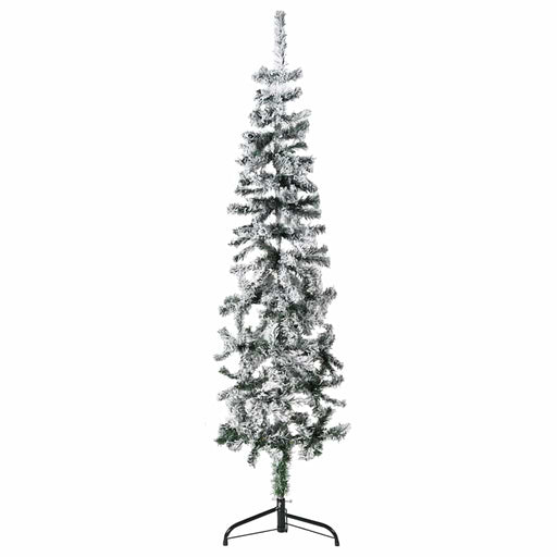 Jumătate brad de Crăciun artificial subțire, cu zăpadă, 150 cm - WALTI WALTI