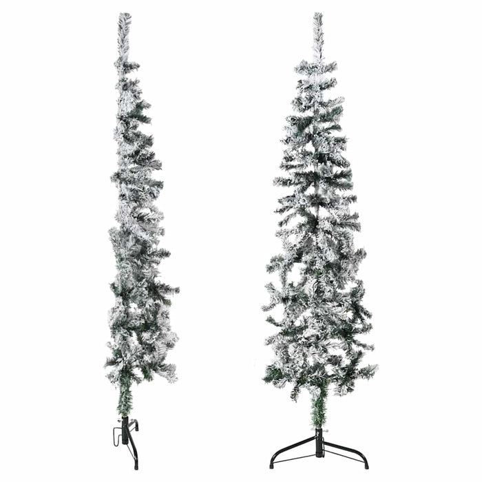Jumătate brad de Crăciun artificial subțire, cu zăpadă, 150 cm - WALTI WALTI
