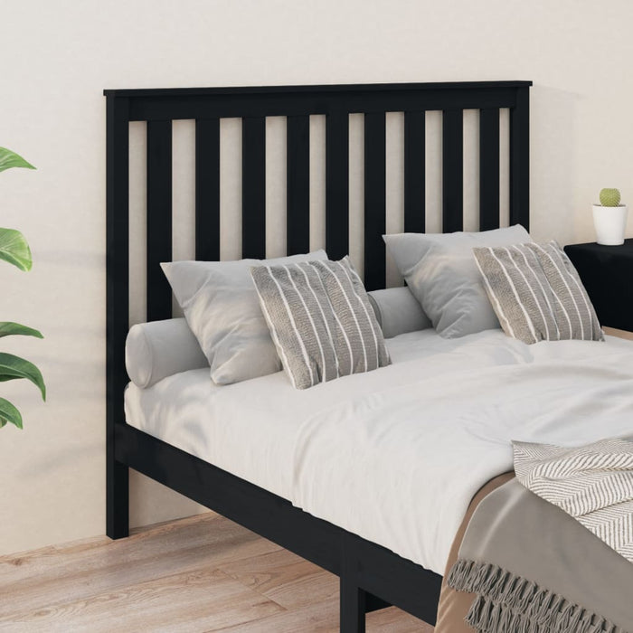 Tăblie de pat, negru, 146x6x101 cm, lemn masiv de pin - WALTI WALTI