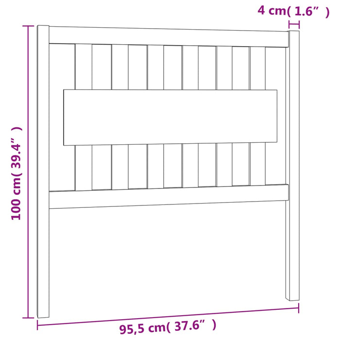 Tăblie de pat, 95,5x4x100 cm, lemn masiv de pin WALTI