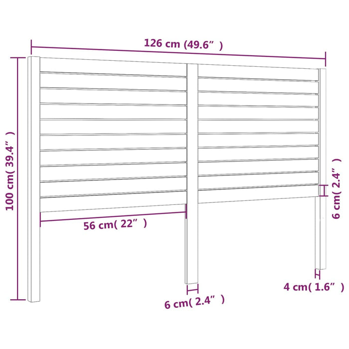 Tăblie de pat, alb, 126x4x100 cm, lemn masiv de pin WALTI
