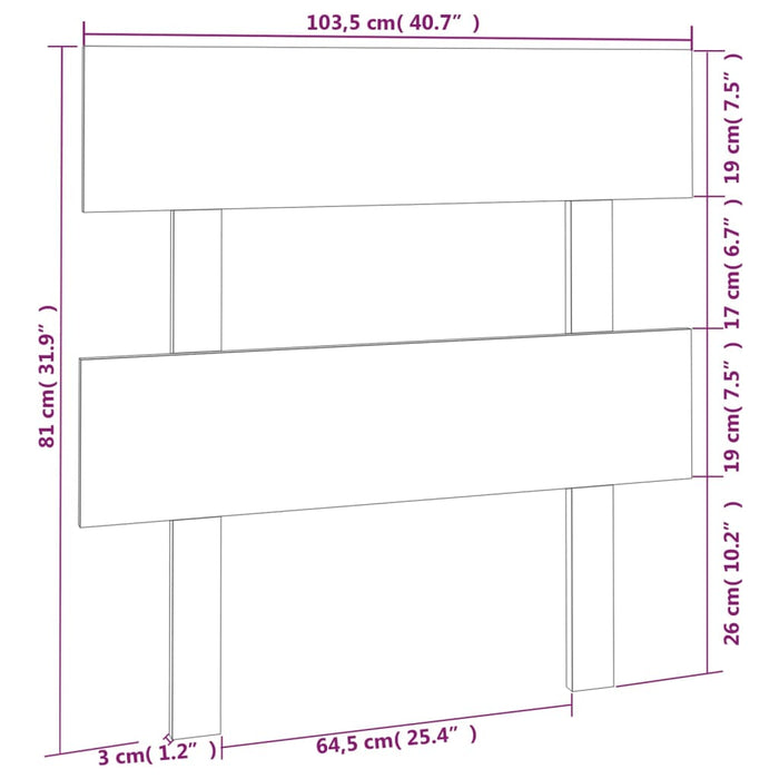 Tăblie de pat, alb, 103,5x3x81 cm, lemn masiv de pin WALTI