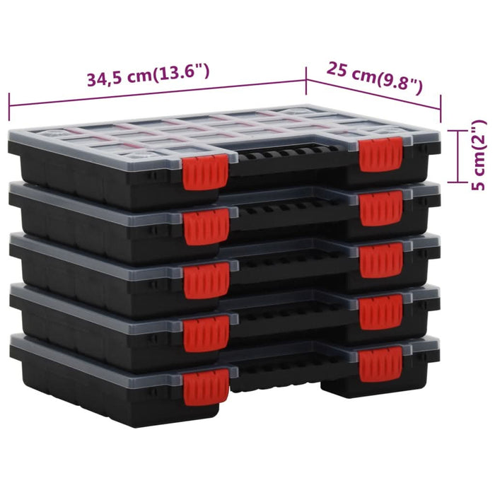 Cutii de organizare, 5 buc., 34,5x25x5 cm, polipropilenă - WALTI WALTI