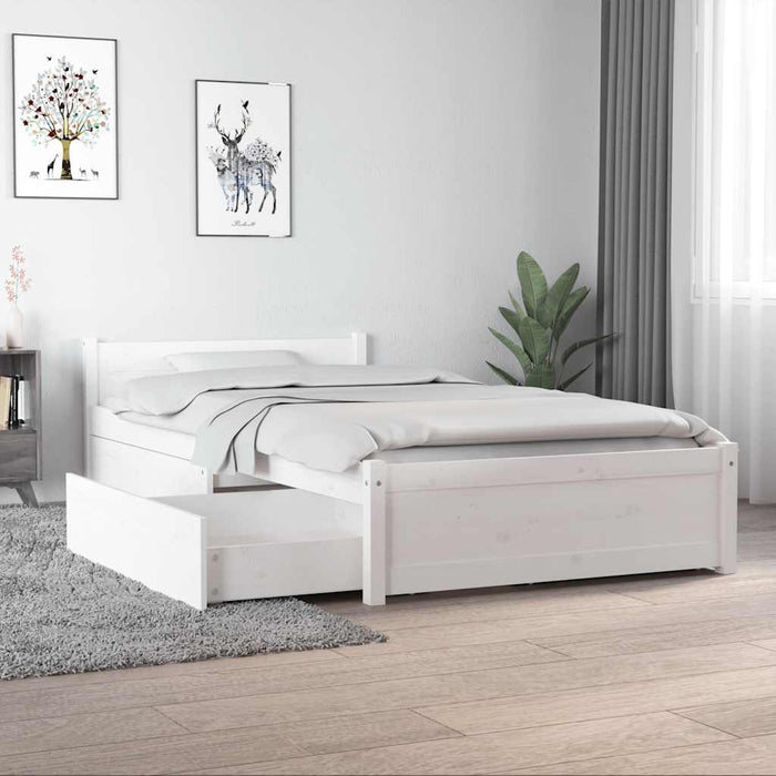 Cadru de pat cu sertare Single, alb, 90x190 cm - WALTI WALTI