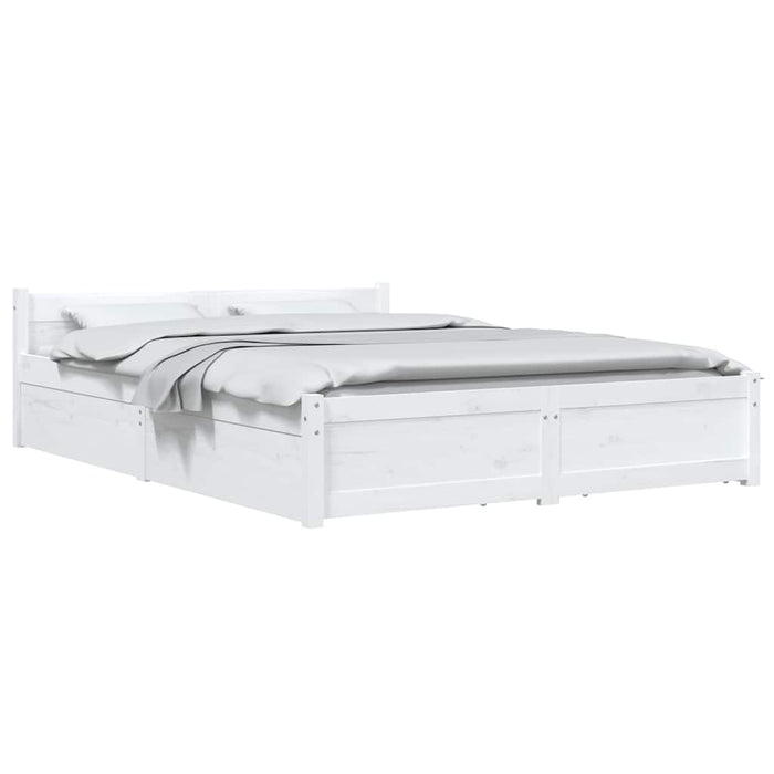 Cadru de pat cu sertare Double, alb, 135x190 cm - WALTI WALTI