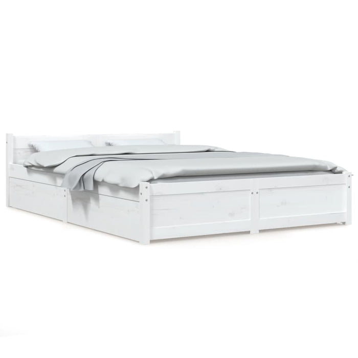 Cadru pat cu sertare, alb, 140x190 cm - WALTI WALTI
