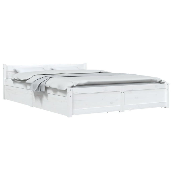 Cadru pat cu sertare, alb, 140x190 cm - WALTI WALTI