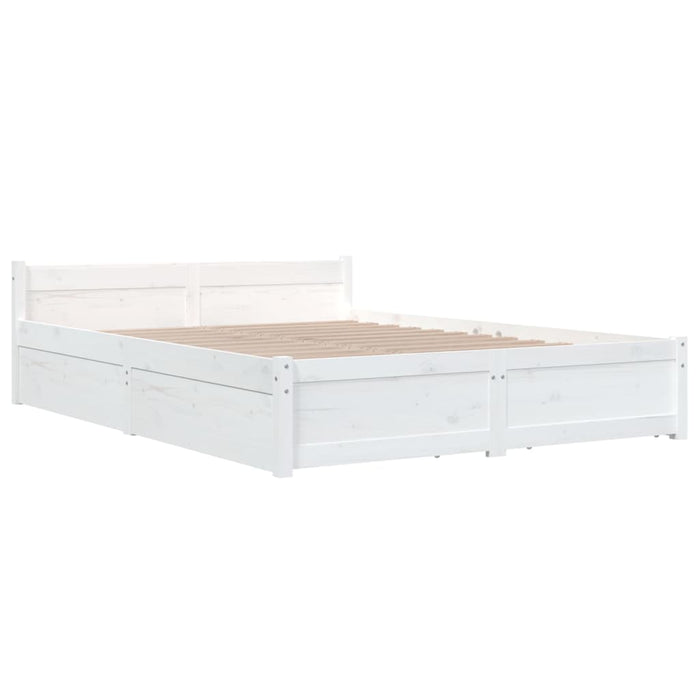 Cadru pat cu sertare, alb, 140x190 cm - WALTI WALTI
