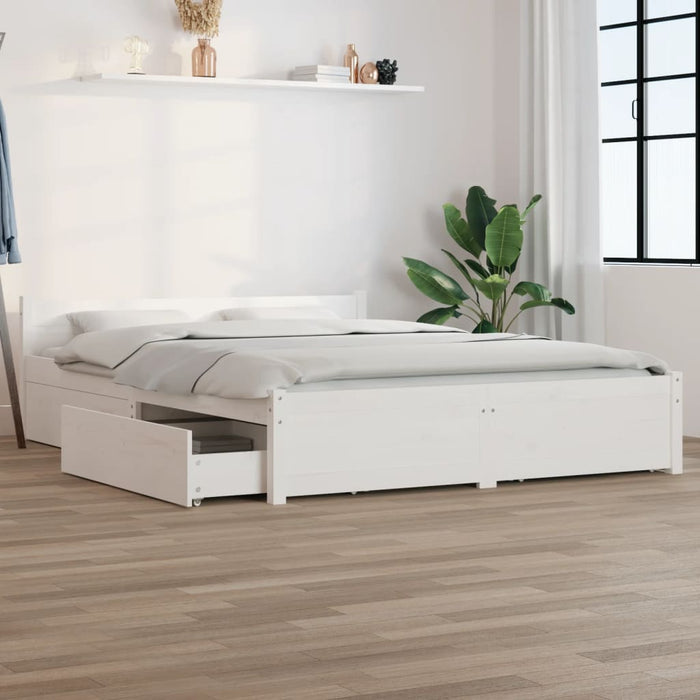 Cadru pat cu sertare, alb, 140x190 cm - WALTI WALTI