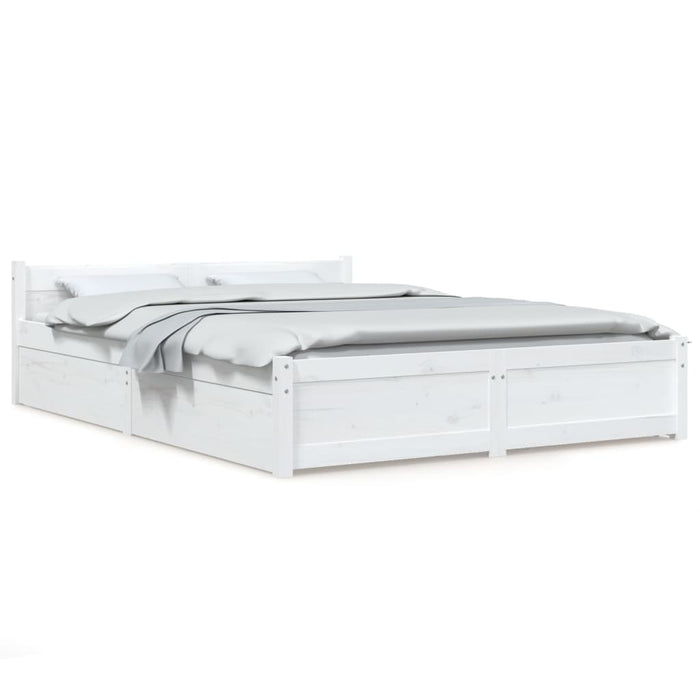 Cadru de pat cu sertare King Size, alb, 150x200 cm - WALTI WALTI