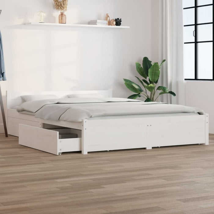 Cadru de pat cu sertare King Size, alb, 150x200 cm - WALTI WALTI