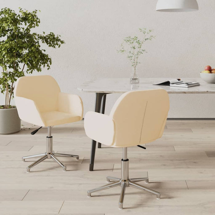 Scaune de bucătărie pivotante, 2 buc., crem, material textil WALTI