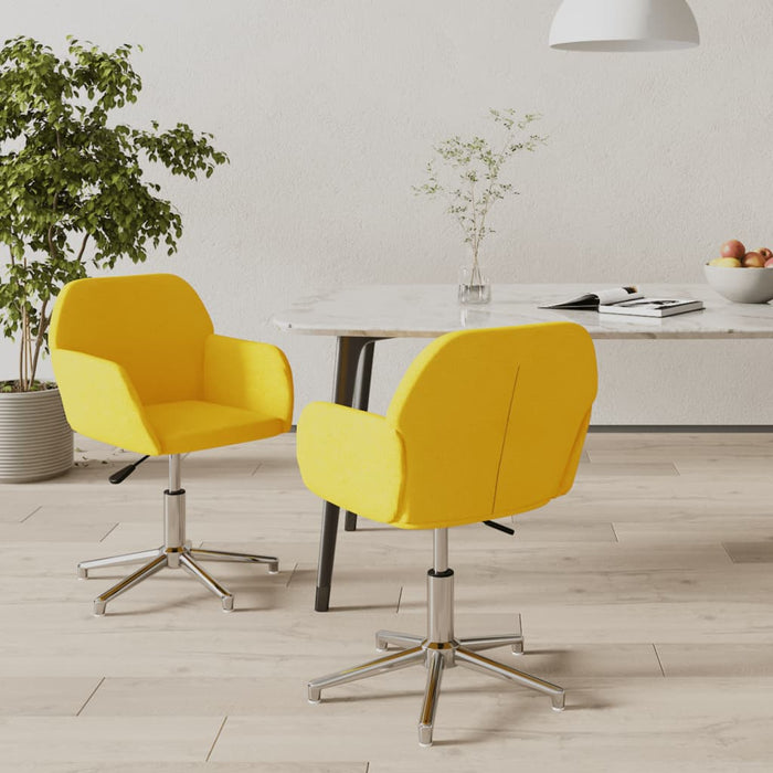 Scaune de bucătărie pivotante, 2 buc., galben muștar, textil - WALTI WALTI