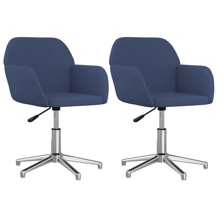 Scaune de bucătărie pivotante, 2 buc., albastru, textil WALTI